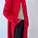 Women's demi-season red woolen coat Mirella moda