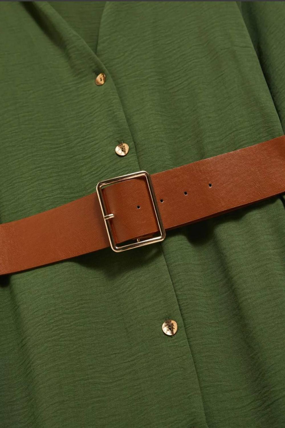 Khaki shirt dress MOODO