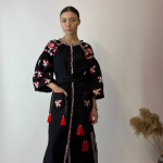 Cукня-вишиванка жіноча лляна чорна Мальва EMBROIDERED GEM