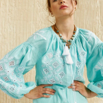 EMBROIDERED GEM women's embroidered linen tiffany