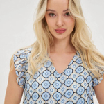 Summer dress in blue print