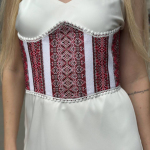 Embroidered corset belt