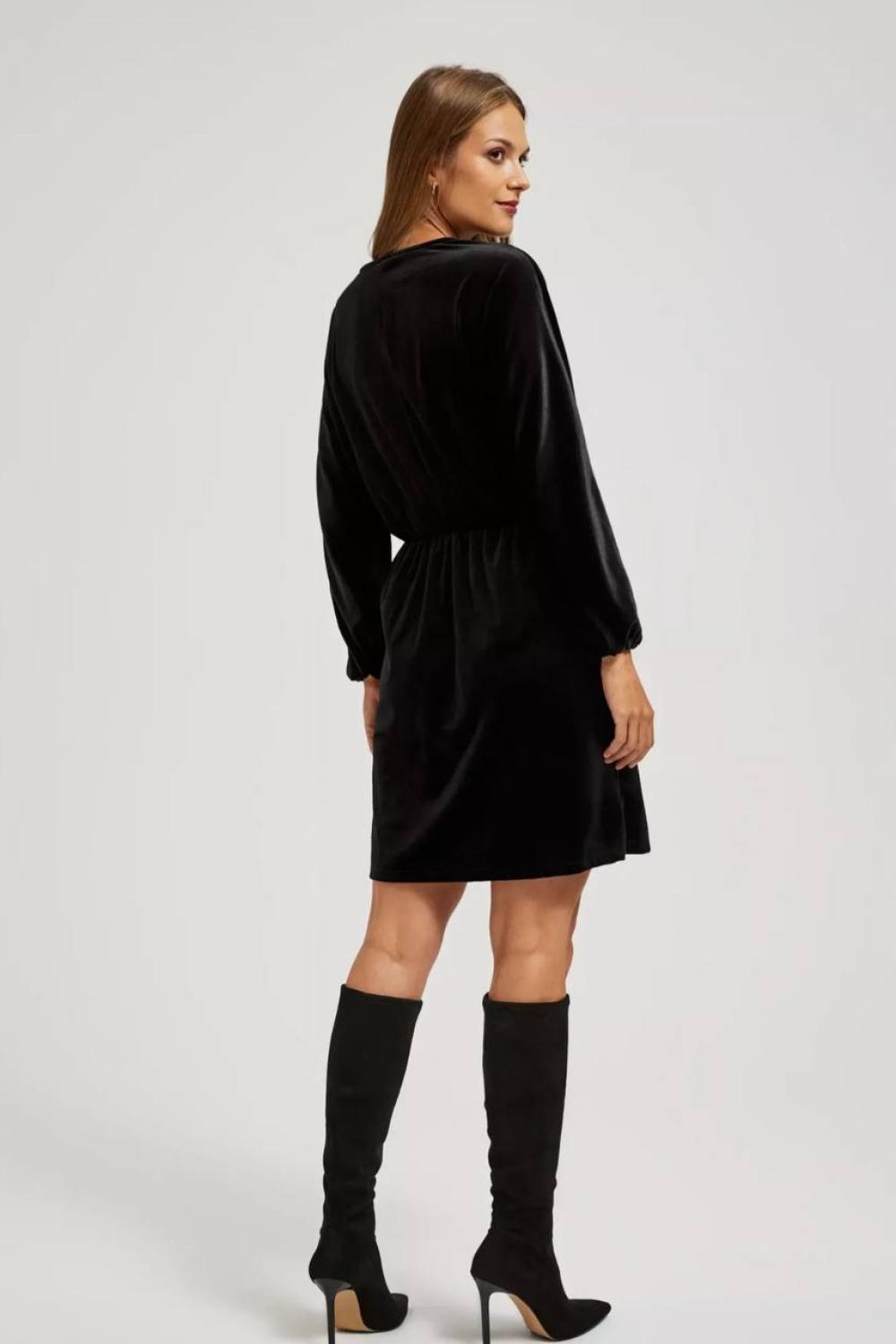 Black velor mini dress