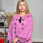 Pink embroidered shirt for women by the author
