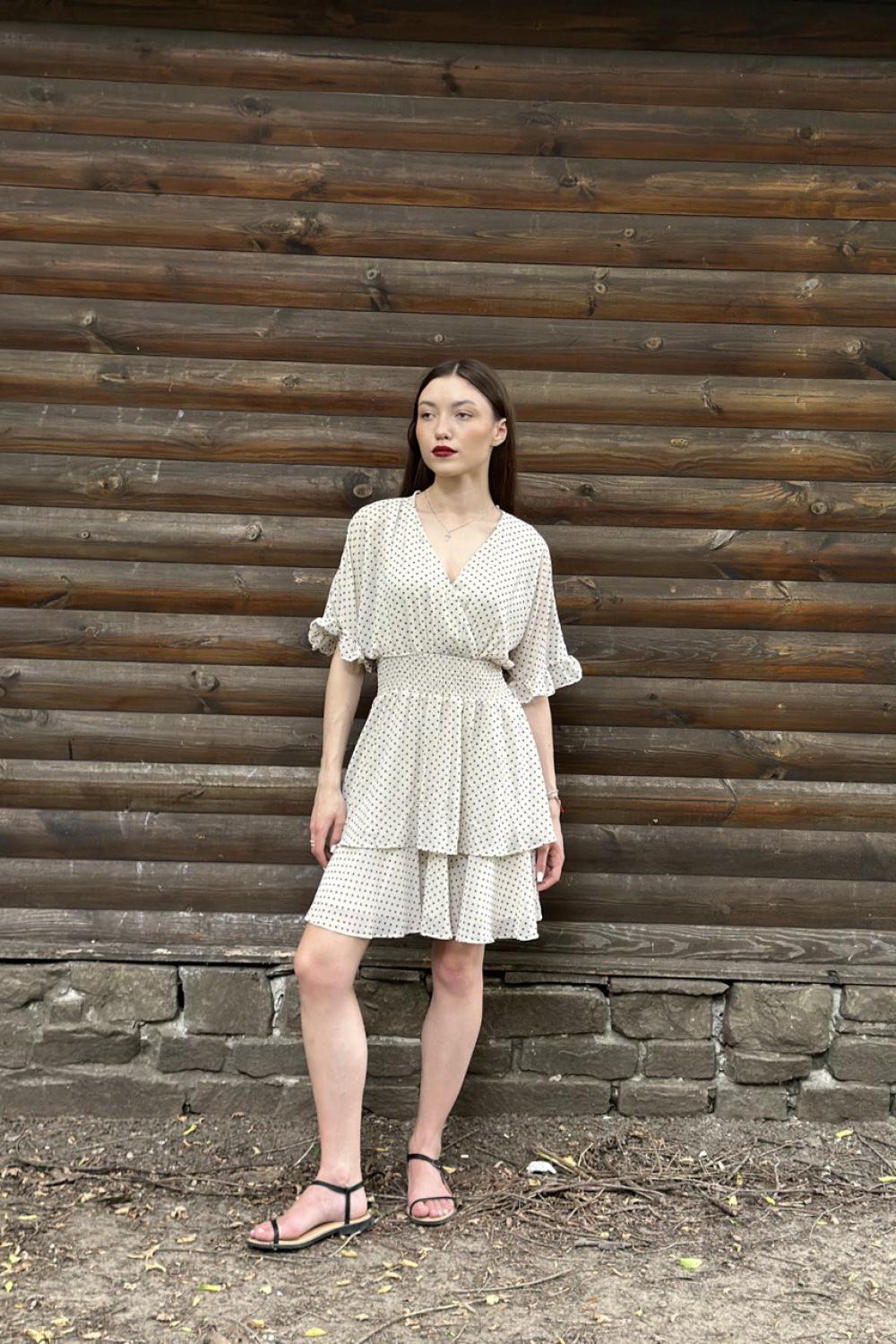 Dress in pea chiffon Moodo L-SU-4035