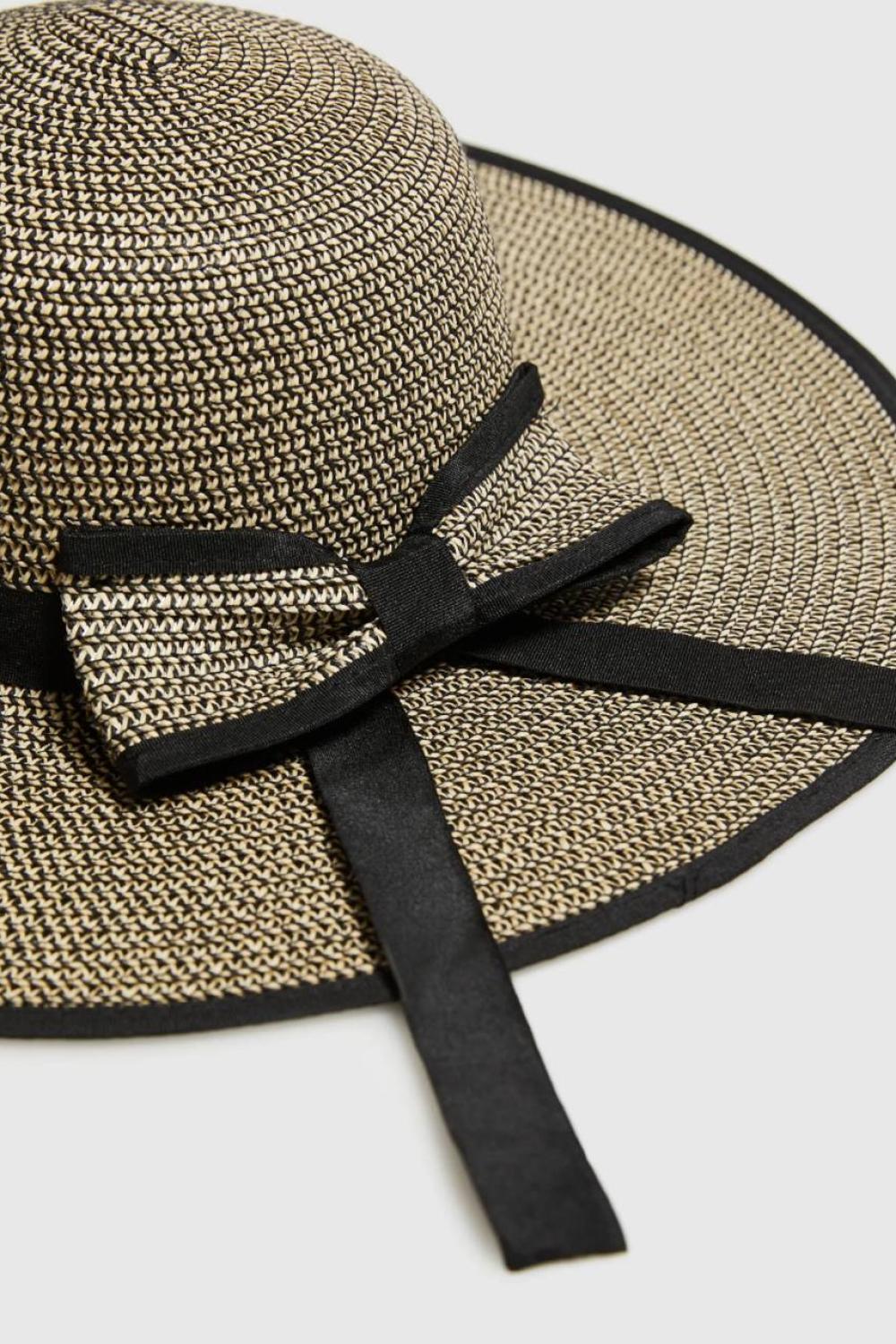 Beige wicker hat