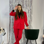 Women's trouser suit classic red. France.