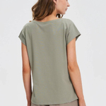 Olive T-shirt with a print