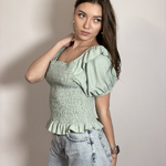 Стильний м'ятний топ-резинка Roket fashion