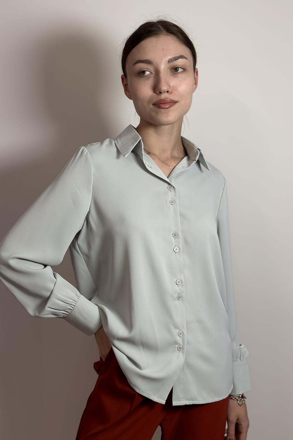 Blouse chiffon light gray 6403 AZURI