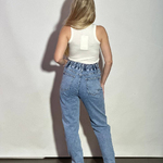 Blue jeans with elastic band
