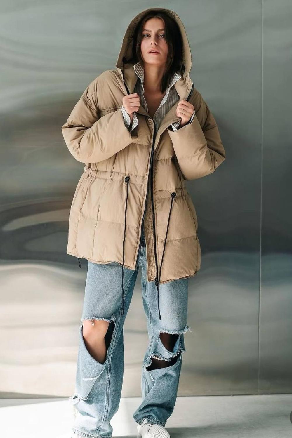 Winter jacket in cappuccino color