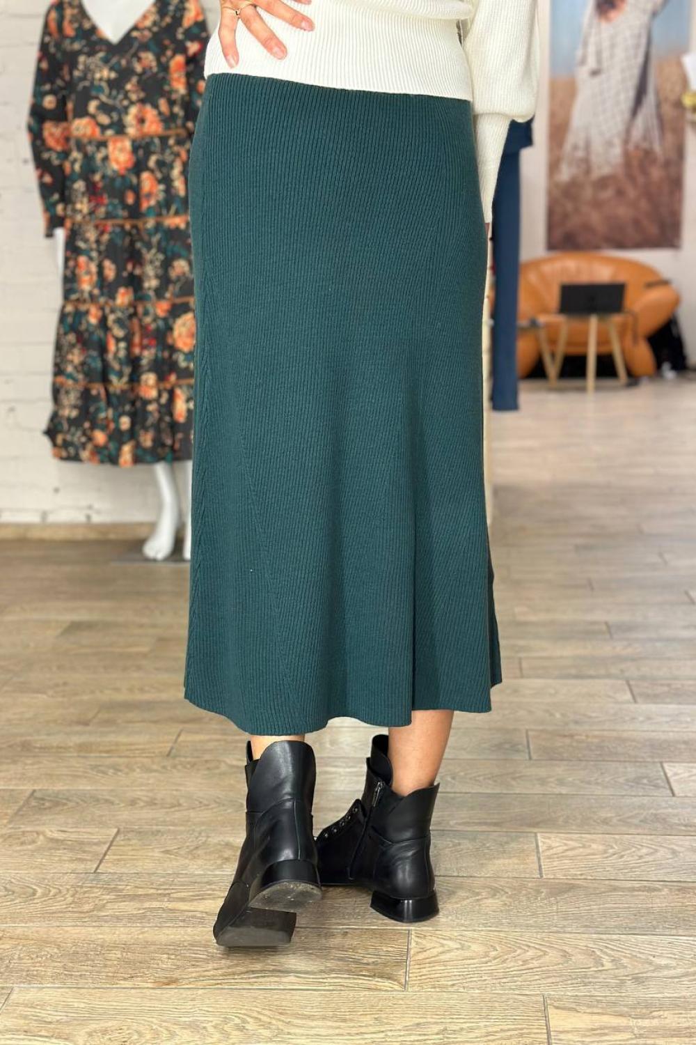 Спідниця зелена трикотажна FW23-600-forest-K-Realiz