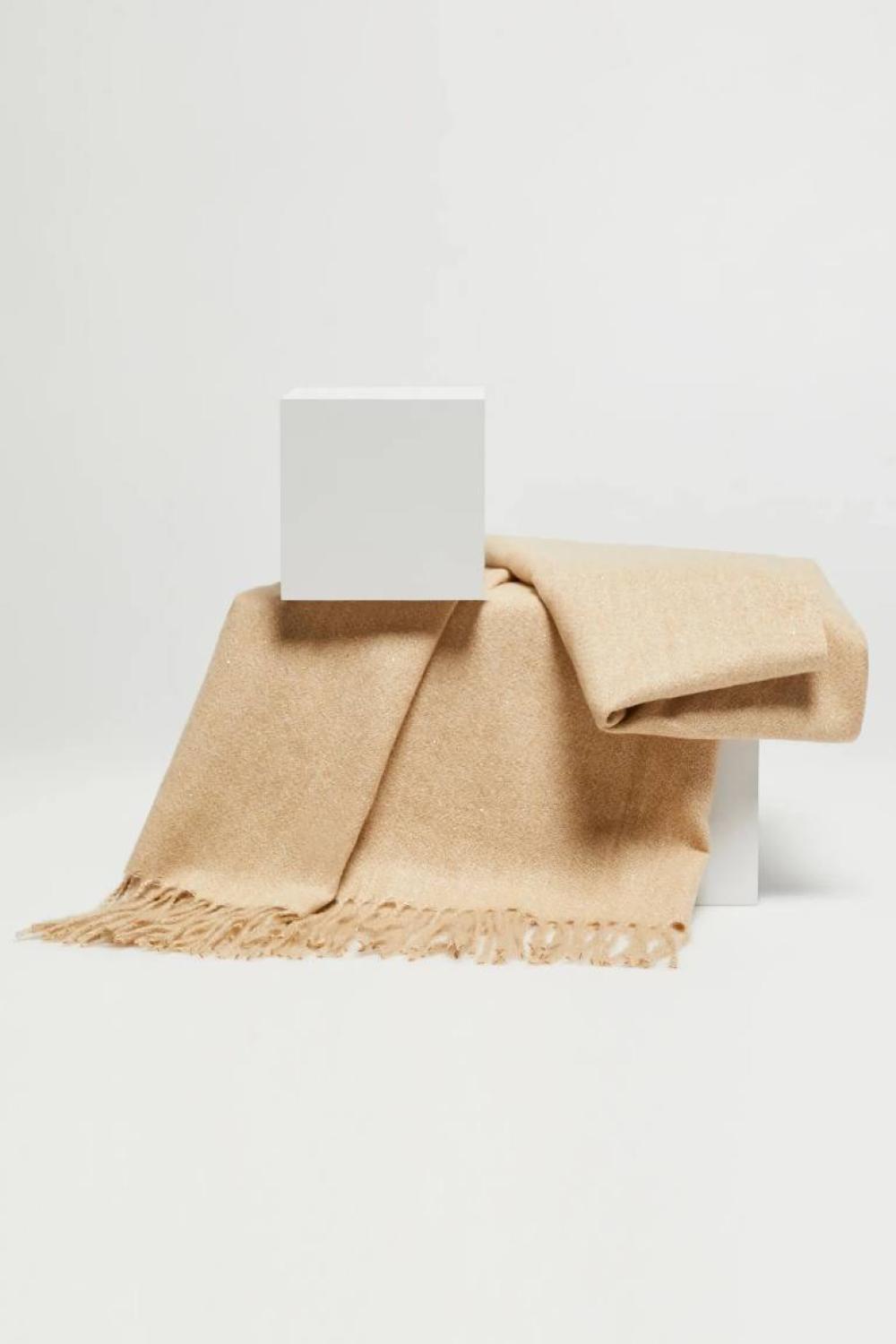 A beige  scarf