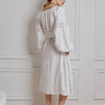 Women's white linen embroidered dress Natalka EMBROIDERED GEM