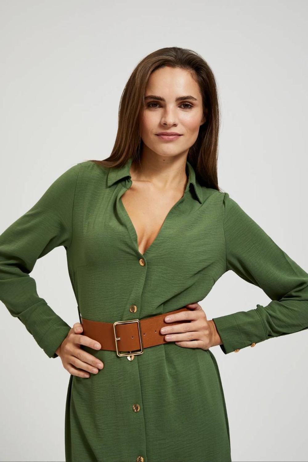 Khaki shirt dress MOODO