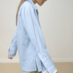 Classic blue shirt with white stripes cotton STIMMA
