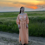 Сукня-вишиванка лляна жіноча помаранчева MAXA