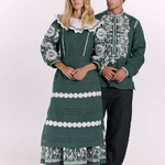 Khrystyna's embroidered dress of the author's work in emerald color