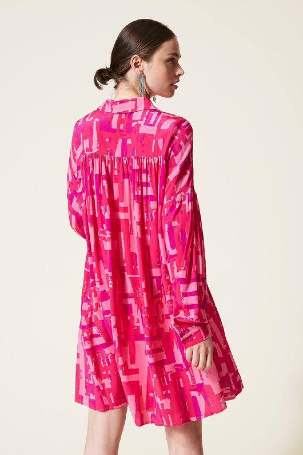 Short pink shirt dress – twinset-pink-K-Realiz
