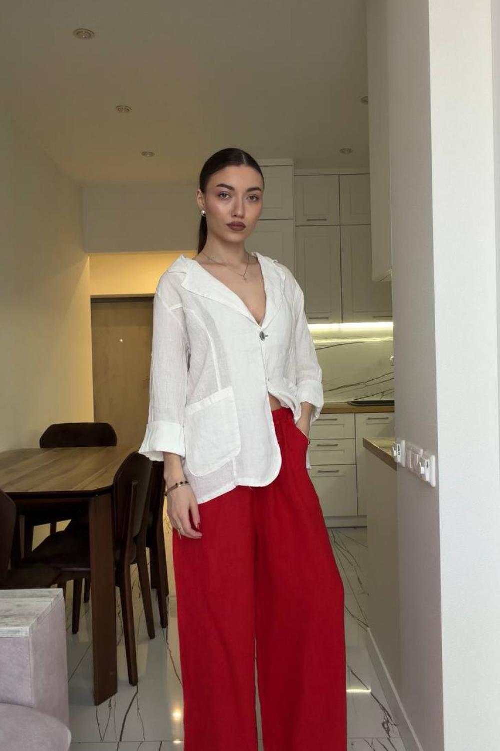 White linen jacket white_long