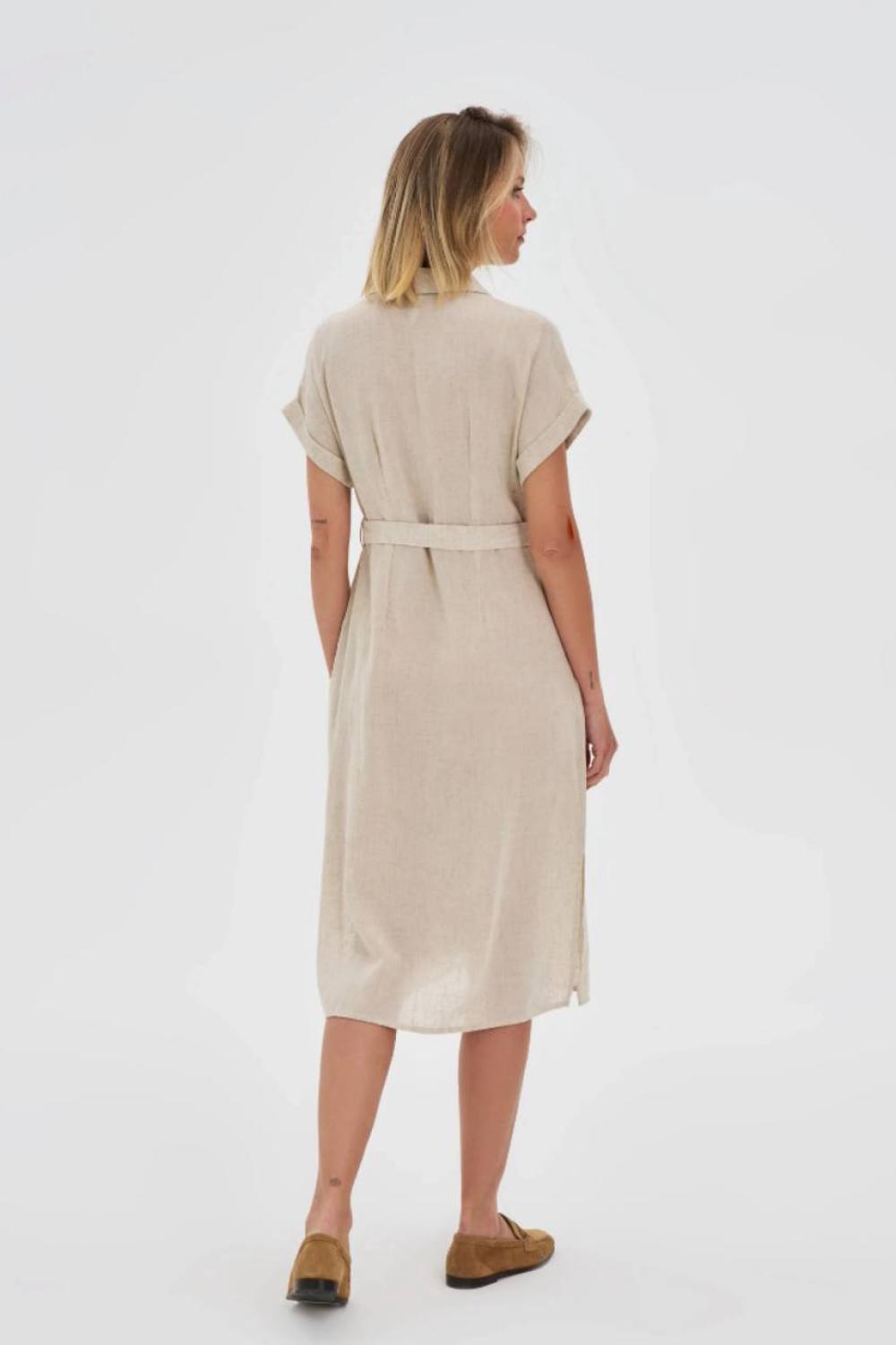 Shirt dress in beige