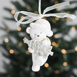 New Year's hanging toy / Teddy bear with a Christmas tree. 9 cm