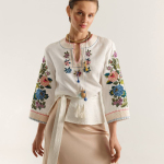 Women's embroidered linen shirt