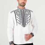 Men's embroidered shirt white