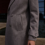 Women's long coat in grey color