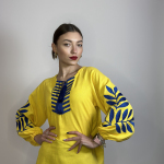 Yellow-blue embroidered Fern MEREZHKA