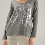 Jumper women's gray printed 199-22351B UNISONO