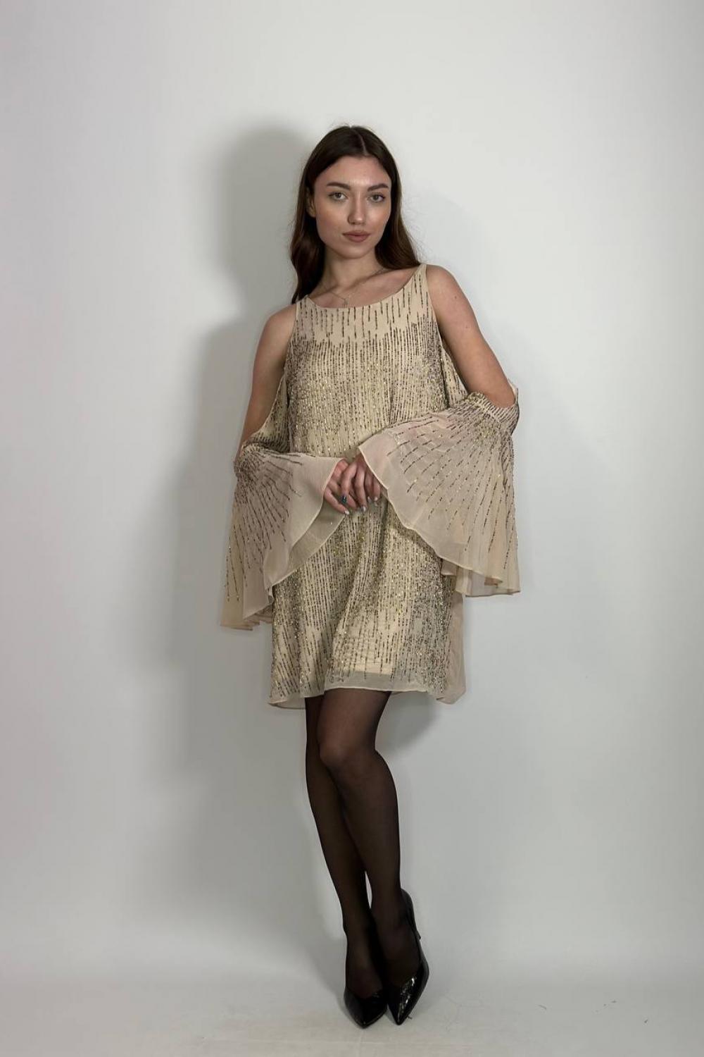 Short cocktail dress with stones Faust couture B-1074