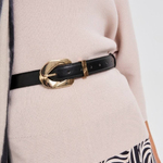 Black women's eco-leather belt