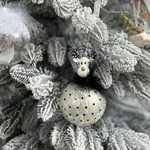 Christmas tree decoration 27 cm made of glass and polystone. Moose are black and white. Peas