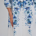 Embroidered dress women's white with red flowers