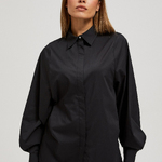 Women's basic black shirt with an elastic band on the back Z-KO-4221 MOODO
