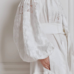 Women's white linen embroidered dress Natalka EMBROIDERED GEM