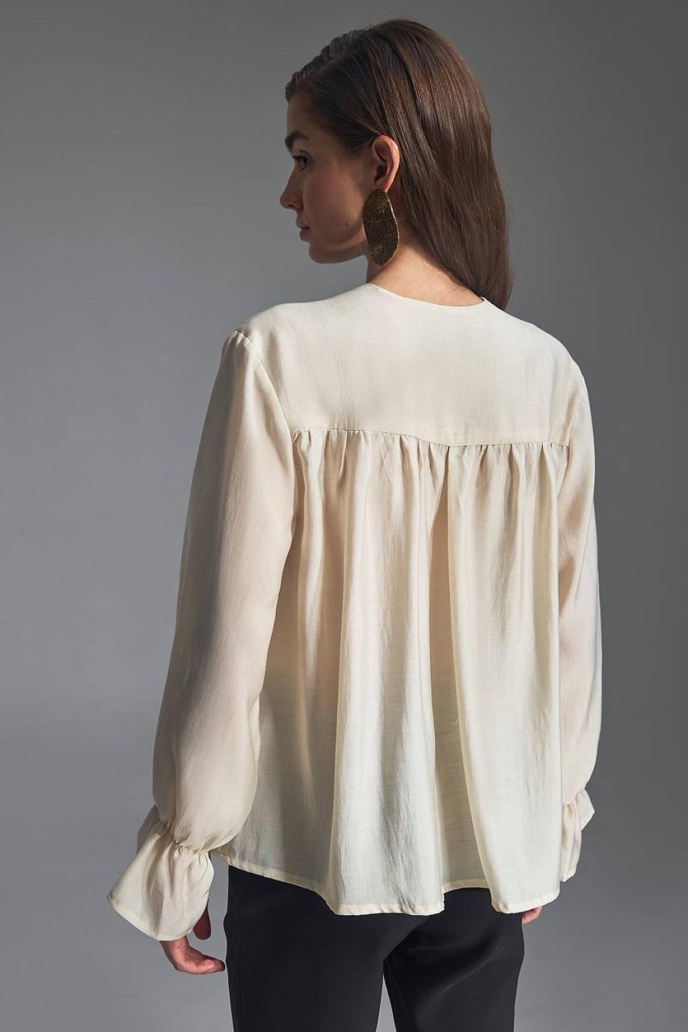 Translucent cream blouse made of Tencel