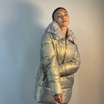 Two-sided women's silver jacket 2107-2 UNISONO
