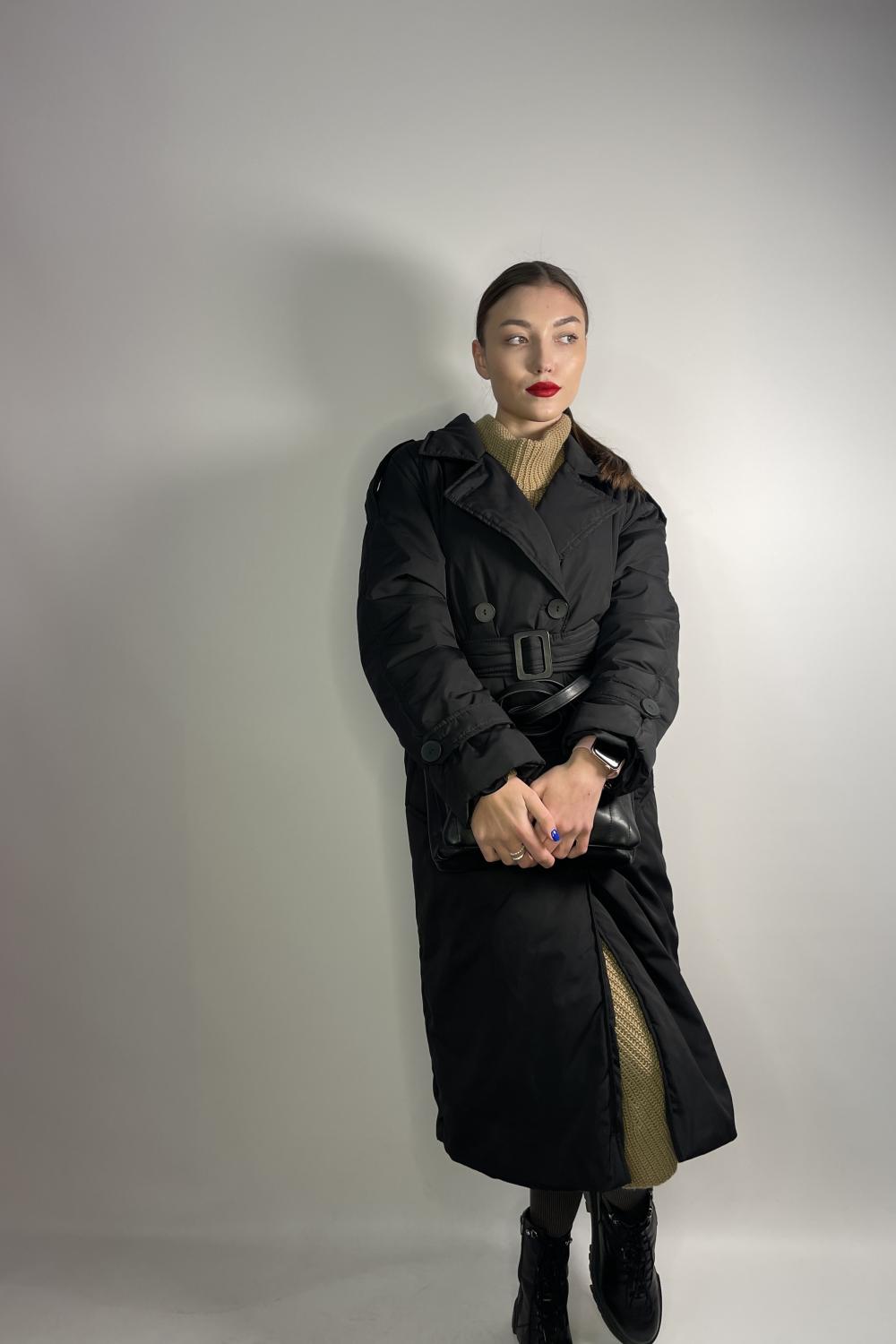 Trench coat women's black insulated 937-01 HARDY