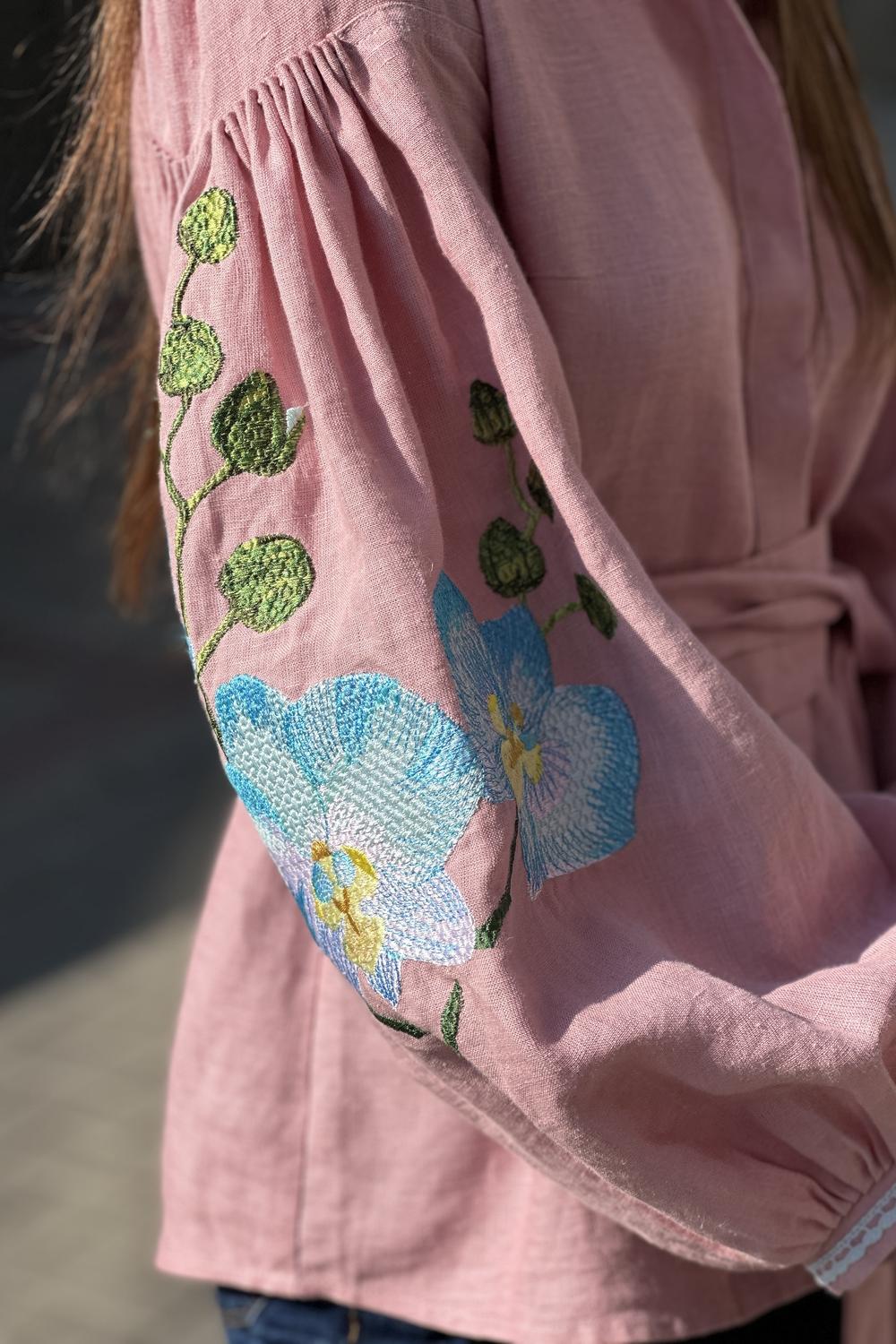 Embroidered jacket women's powder linen EMBROIDERED GEM