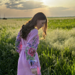 Сукня-вишиванка рожева Троянди