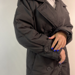 Trench coat women's black insulated 937-01 HARDY