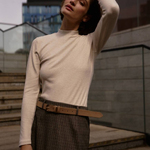 Beige women's eco-leather belt