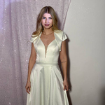 Cream ballerina evening dress