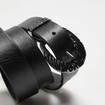 Black women's eco-leather belt