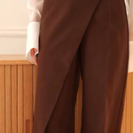 Choco loose-fit pants with a wrap 444_choco