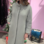 Пальто жіноче зимове вовняне оливкове на утеплювачі оливкове Mirella moda