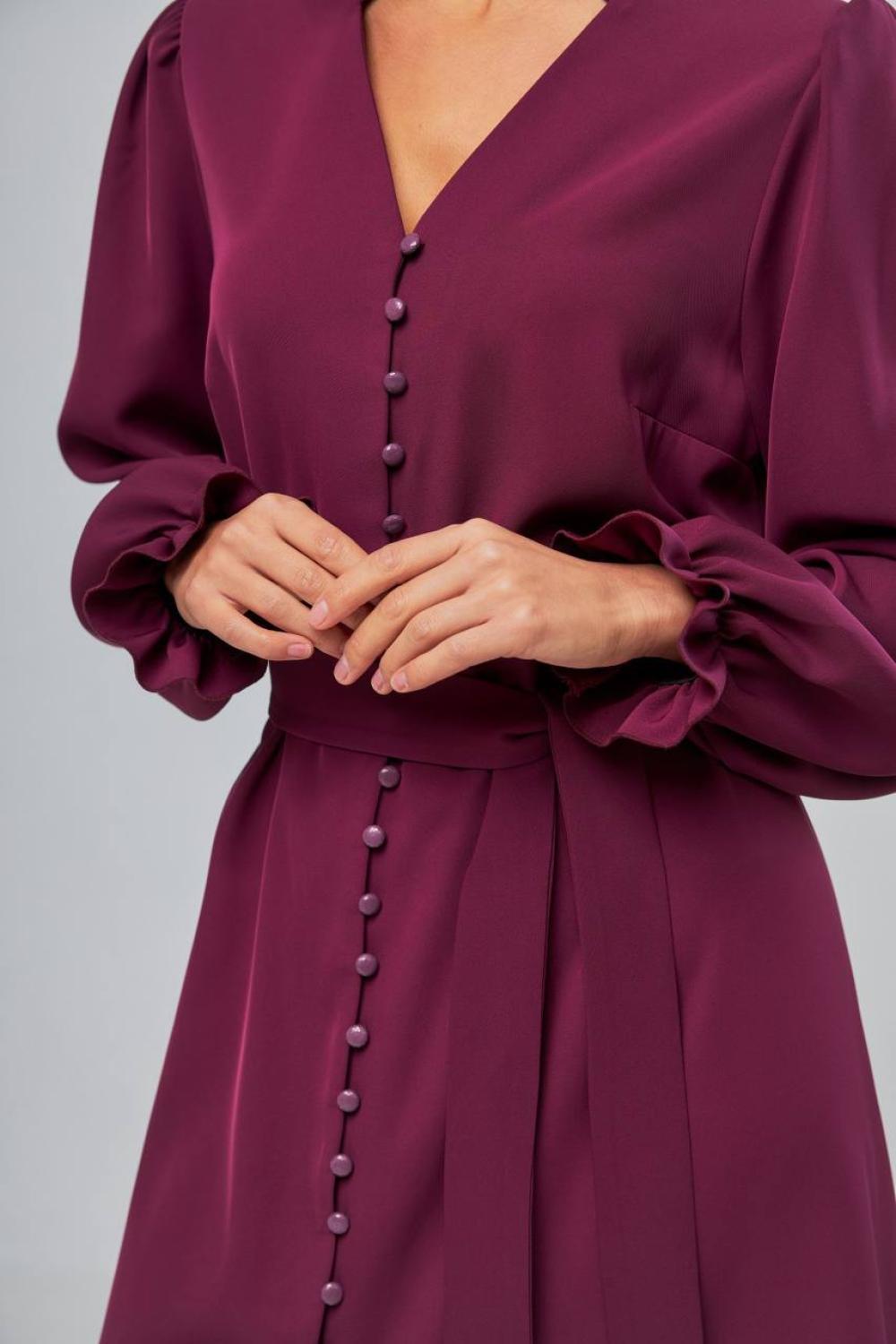 Midi dress in marsala color